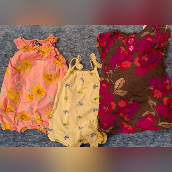 Other - Floral and Butterfly Baby Rompers And Dress 6-12 Months
